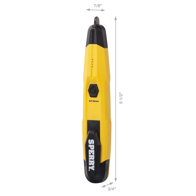 Sperry Instruments VD6508 Detector with Flashlight,cETLus Listed Lifetime, Warranty, 1, 5 Clams/Master Non-Contact Voltage Tester, Yellow - Image 3